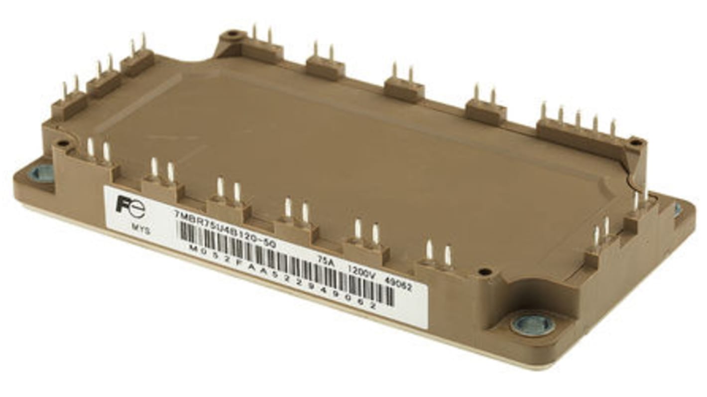 Fuji Electric 7MBR75VB-120-50 3 Phase Bridge IGBT Module, 75 A 1200 V, 24-Pin M712, Through Hole