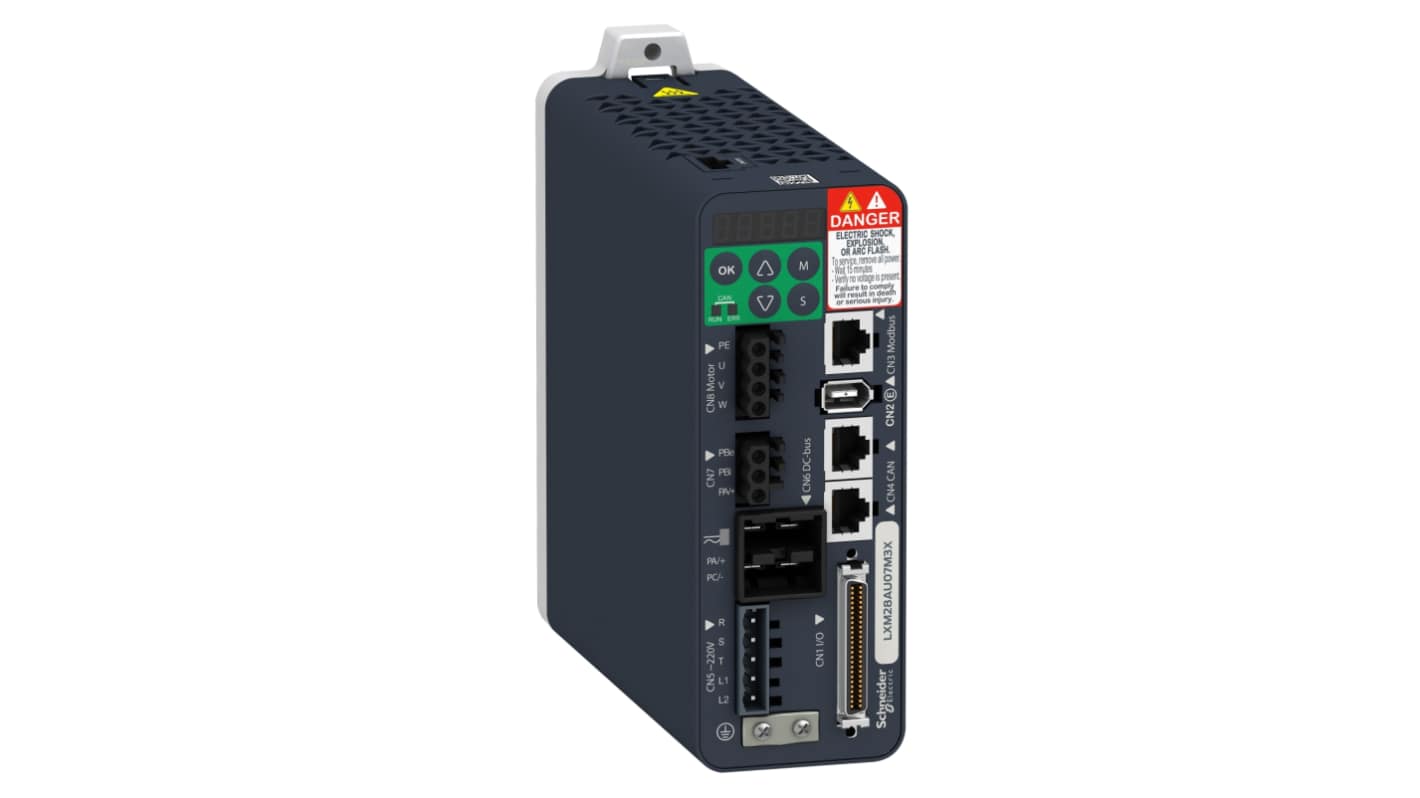 Schneider Electric 50 W Servo Drive, 170 → 255 V for 1 phase, 200 → 255 V for 3 phases, 1, 3 Phase, 800 mA, Encoder