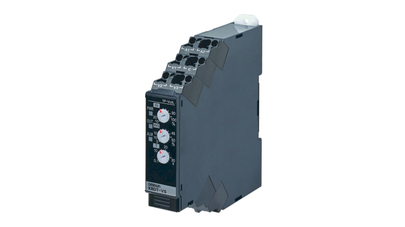 Omron Voltage Monitoring Relay, 1 Phase, SPDT, 10 V, 30 V, 150 V, DIN Rail