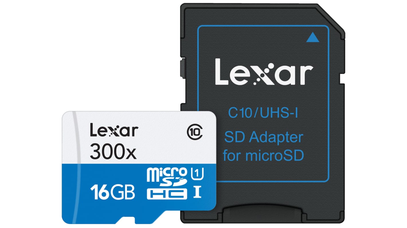 Lexar 16GB MicroSDHC Solid State Drive, Class 10, UHS-1 U1