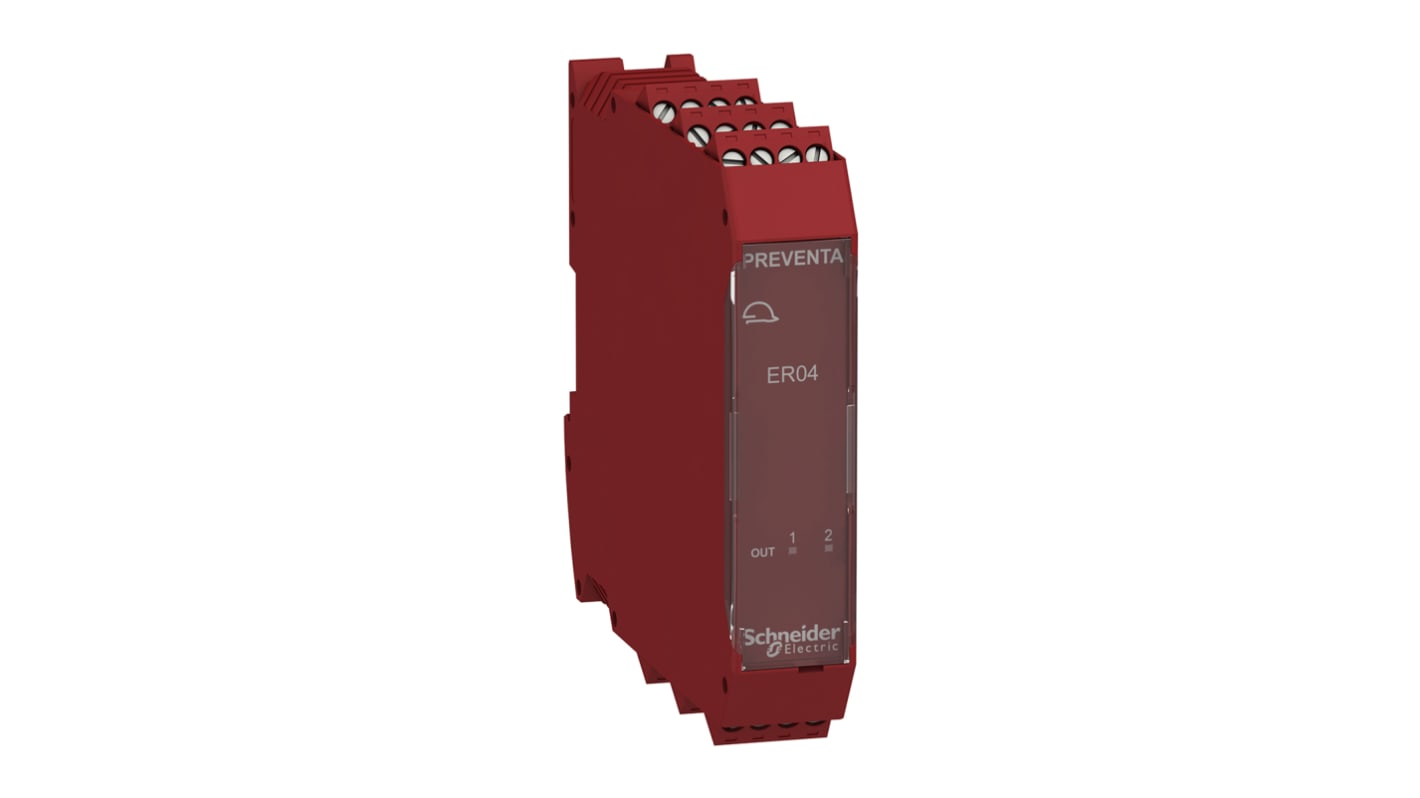 Schneider Electric XPSMCM Series Output Module, 2 Inputs, 4 Outputs, 24 V dc, 2NC, 4NO