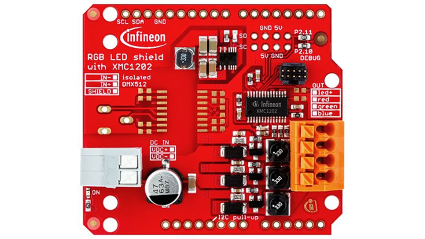 Infineon KITLEDXMC1202AS01TOBO1, RGB LED Lighting Shield Shield