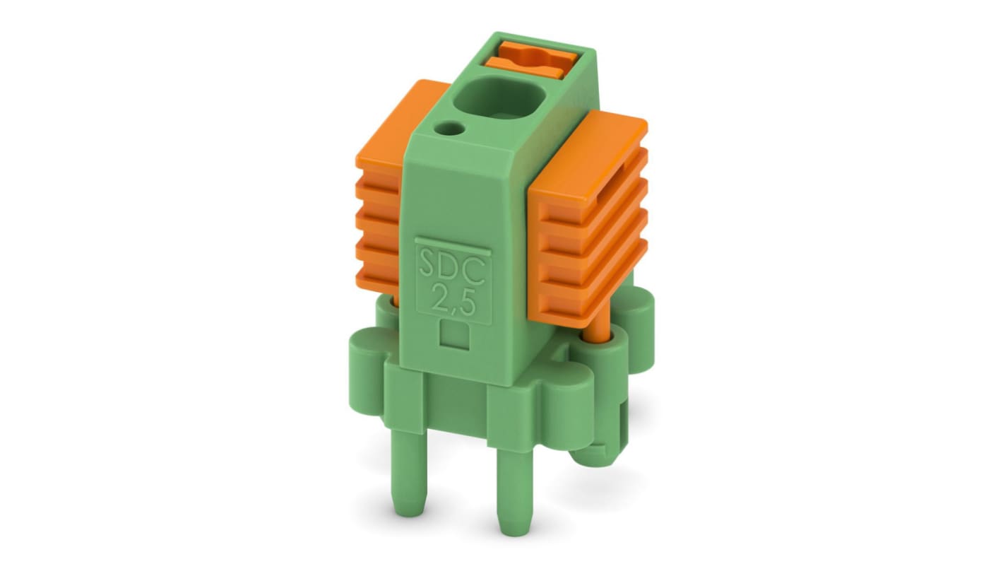 Phoenix Contact SDC 2.5/ 1-PV-5.0-ZB Series PCB Terminal Block, 1-Contact, 5mm Pitch, Through Hole Mount, 1-Row, Screw