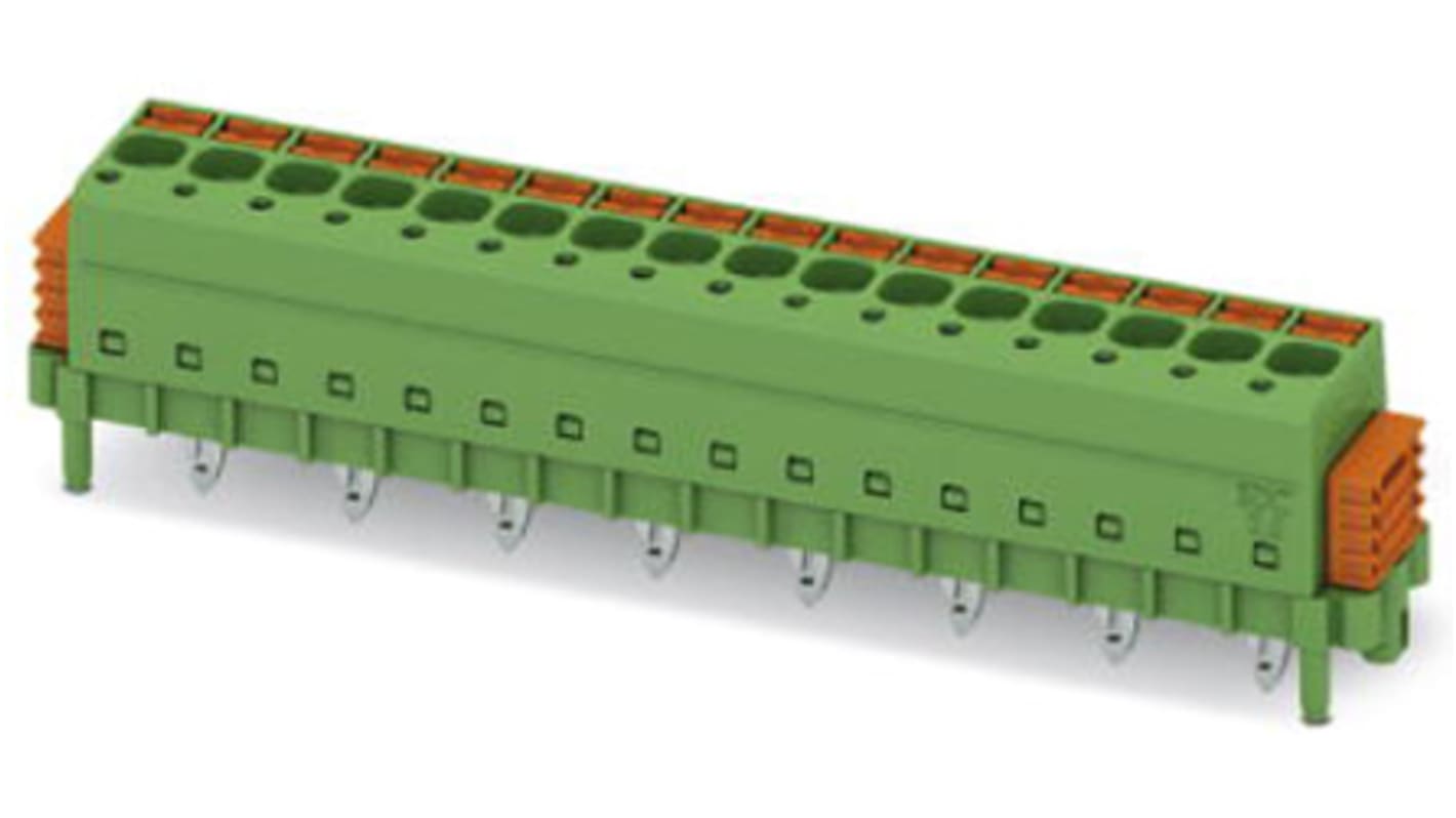 Phoenix Contact 基板用端子台, SDC 2.5/12-PV-5.0-ZBシリーズ, 5mmピッチ , 1列, 12極, 緑