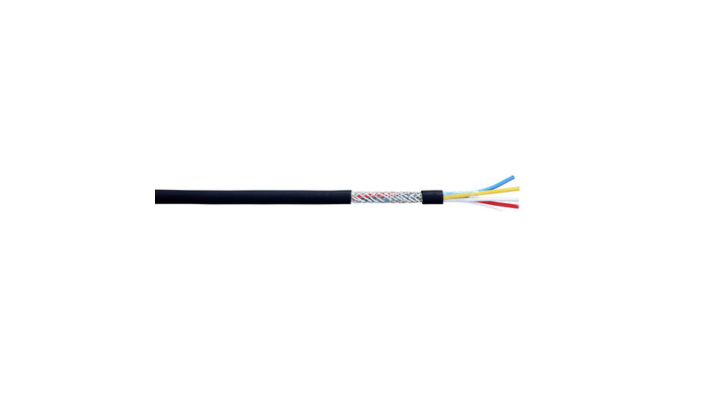 CAE GroupeFMR Series 3 Core Microphone Cable, 0.22 mm² CSA Screened, 4 → 4.4mm od, 100m, Black