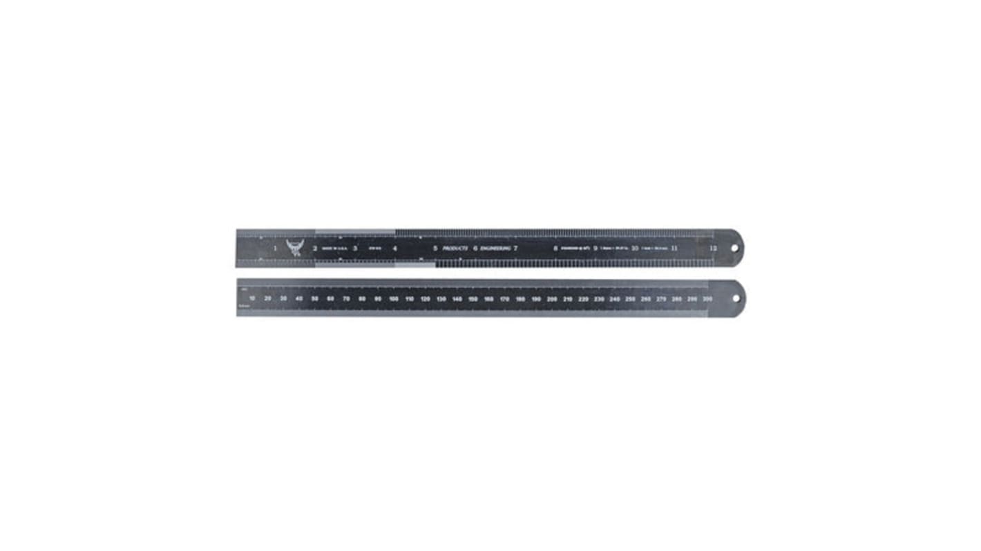 RS PRO 300mm Steel Imperial, Metric Ruler