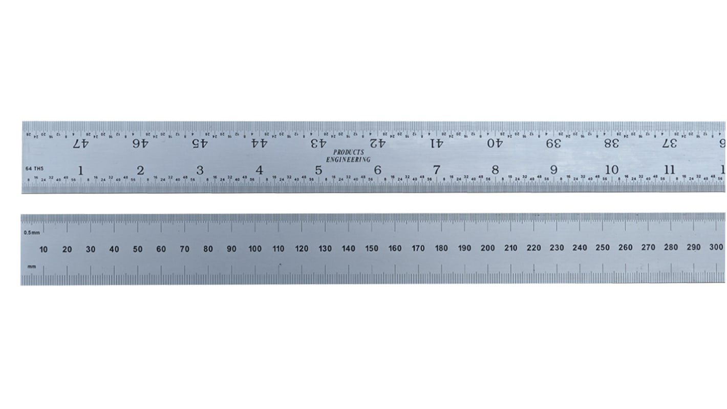 RS PRO 1.2m Steel Imperial, Metric Ruler