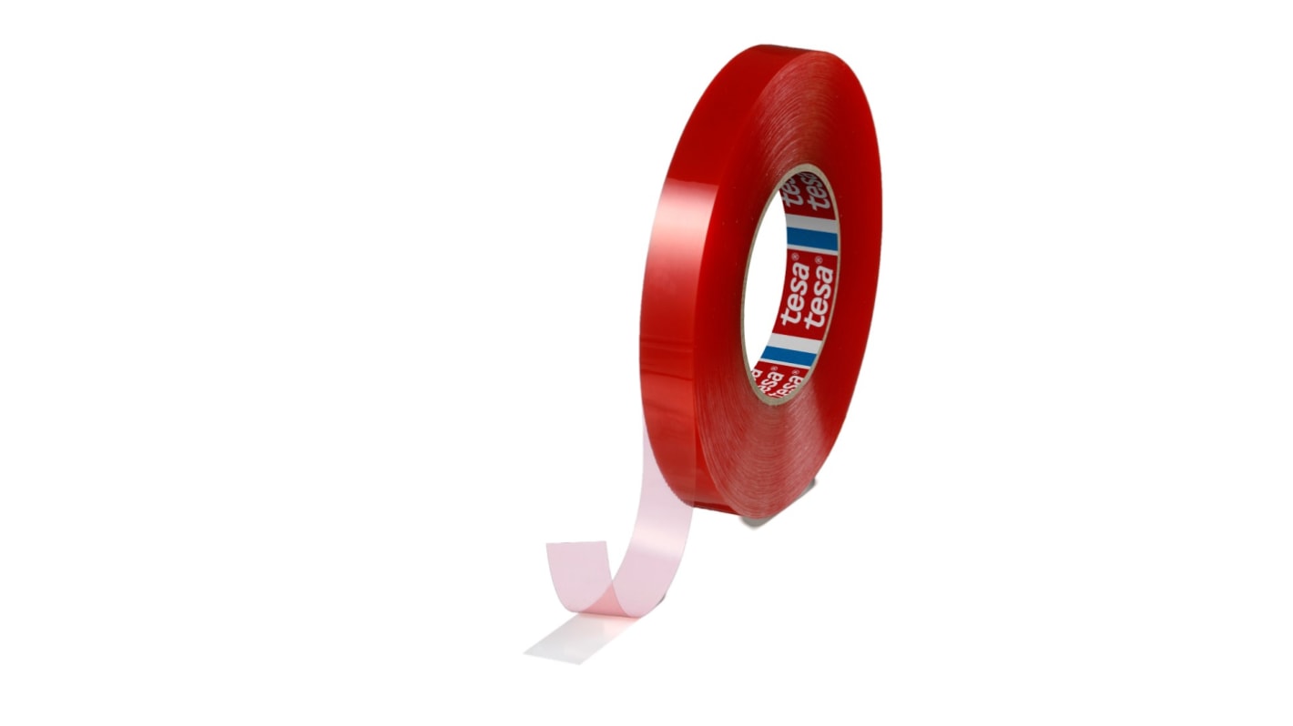 Tesa 4965 Transparent Double Sided Plastic Tape, 0.205mm Thick, 11,8 N/cm, PET Backing, 19mm x 50m