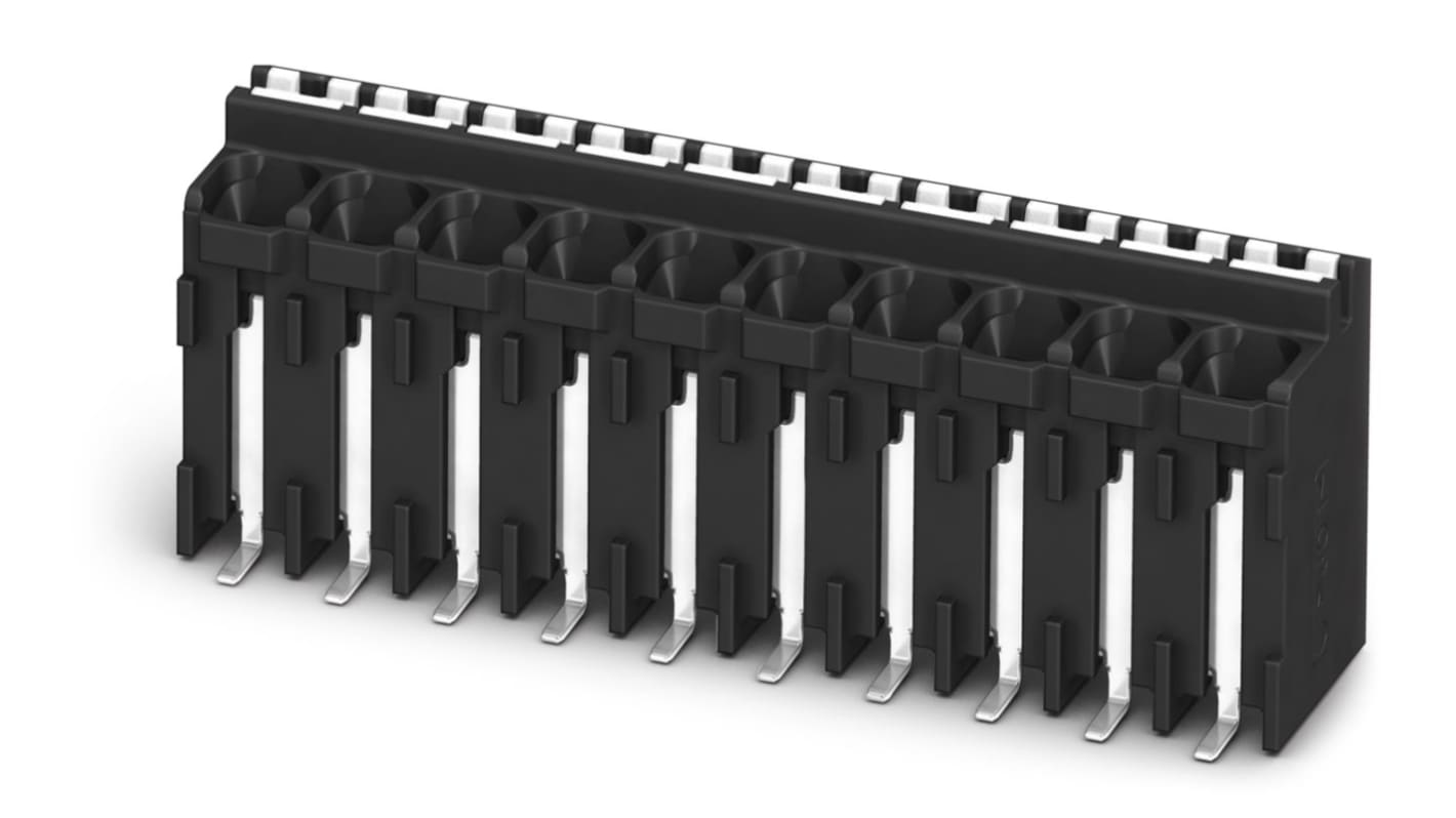 Phoenix Contact SPT-SMD 1.5/ 3-H-5.0 R32 Series PCB Terminal Block, 3-Contact, 5mm Pitch, Surface Mount, 1-Row, Solder