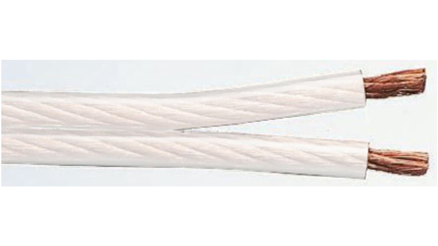 Bedea Audiokabel 2-leder, Hvid, PVC kappe, PVC Isolation, 0,75 mm² CSA