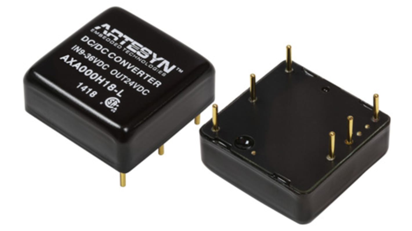 Artesyn AXA DC-DC Converter, 12V dc/ 830mA Output, 18 → 75 V dc Input, 10W, Through Hole, +80°C Max Temp -40°C