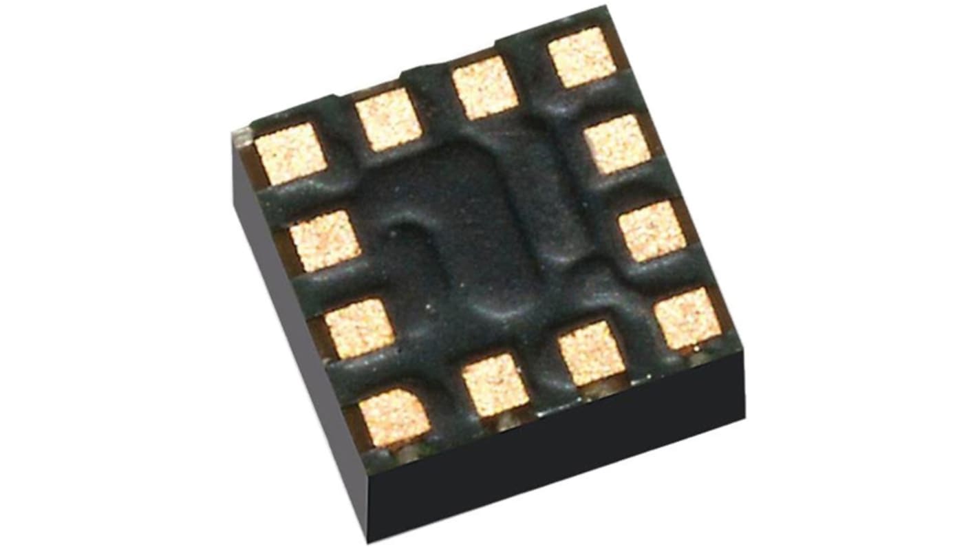 Accéléromètre STMicroelectronics 3 Axes, CMS Série 3 fils, Série 4 fils, Série I2C, Série SPI LGA, 12 broches