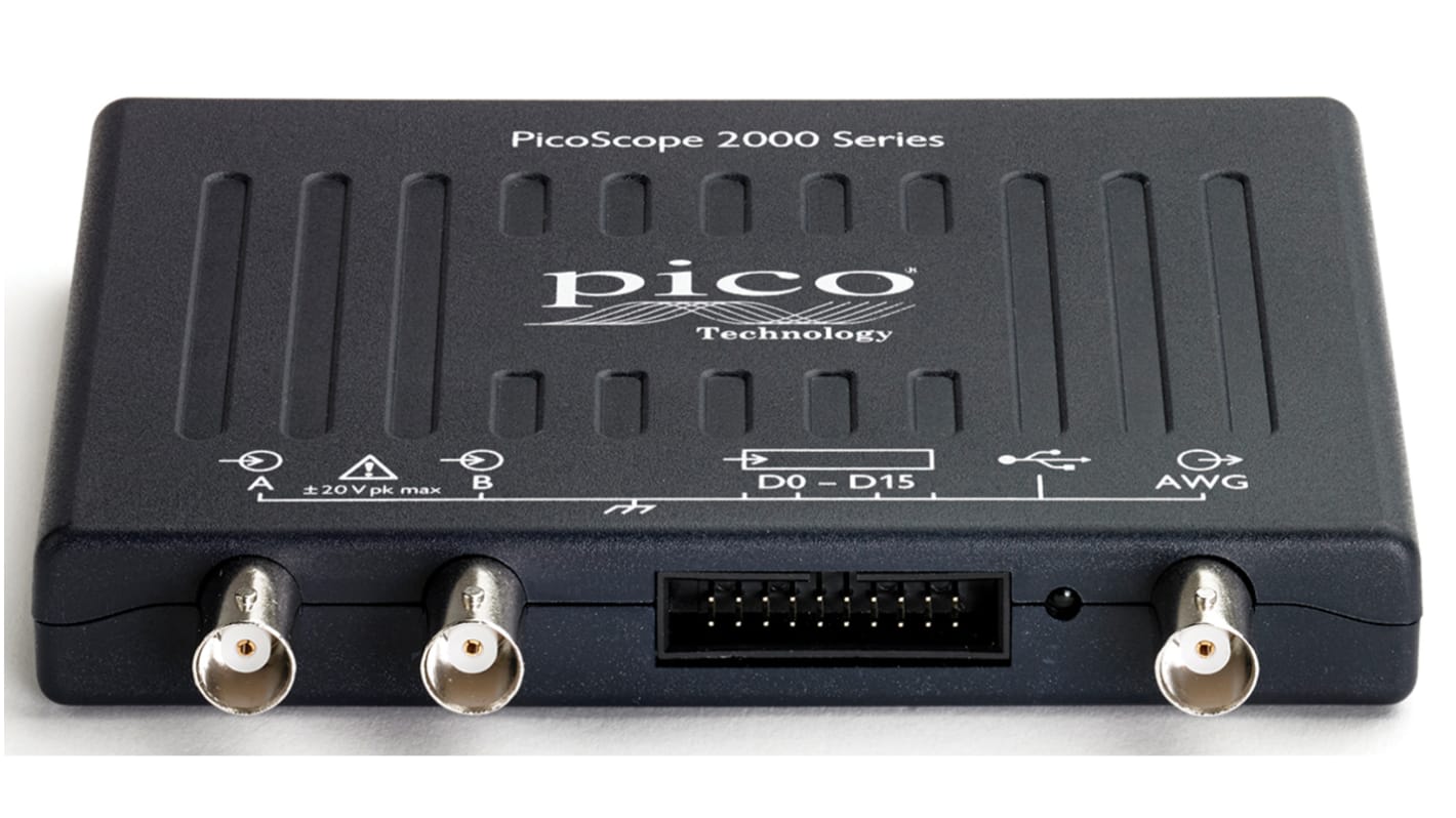 Pico Technology PQ008 2205A MSO PicoScope 2000 Series, 25MHz PC Based Oscilloscope, 2 Analogue Channels, 16 Digital