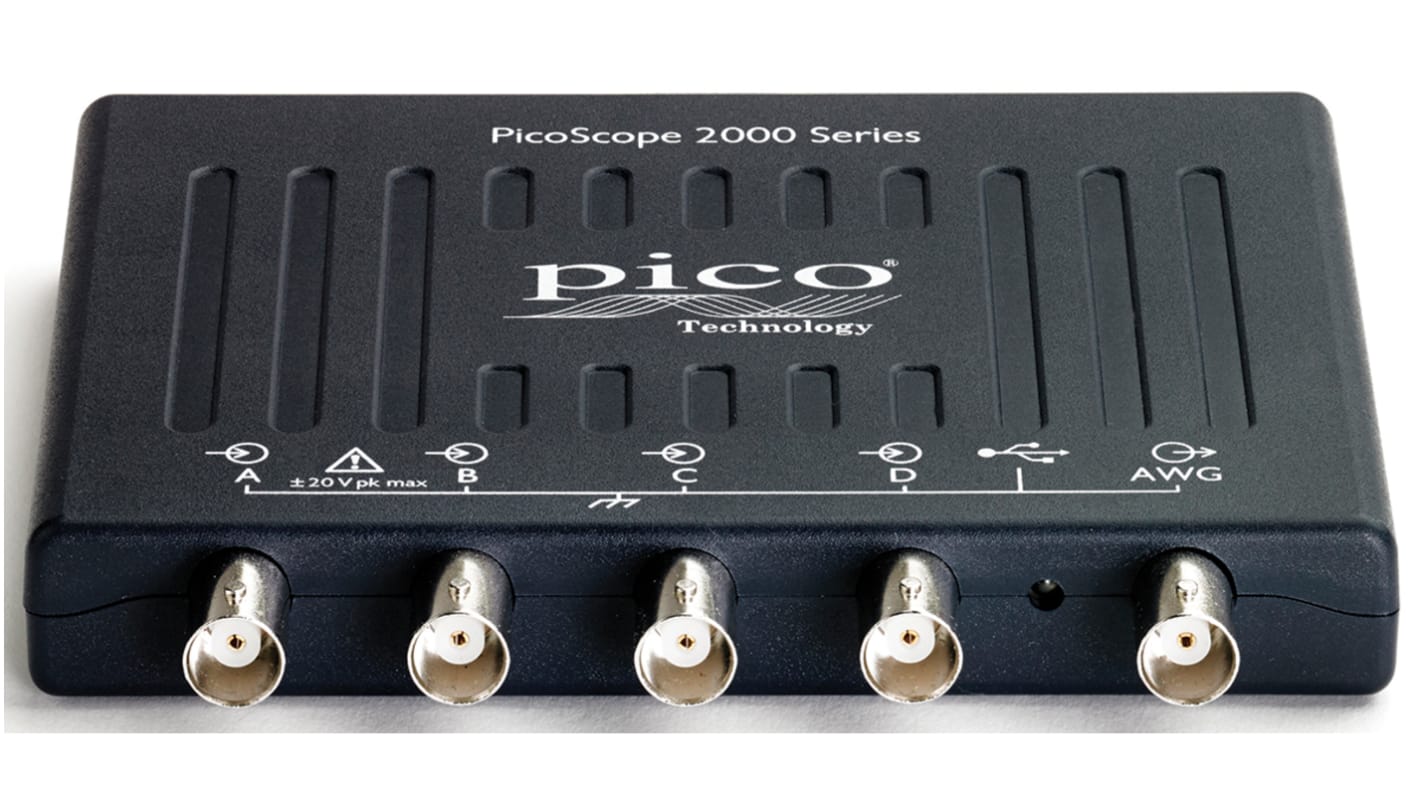 Pico Technology 2405A PicoScope 2000 Series Analogue PC Based Oscilloscope, 4 Analogue Channels, 25MHz - UKAS Calibrated
