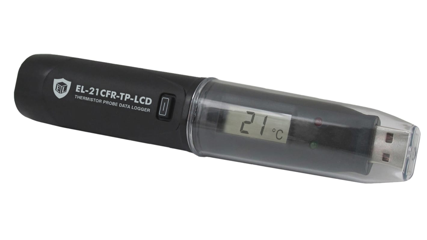 Lascar EL-21CFR-TP-LCD Temperature Data Logger, USB, 1 Input Channel(s)