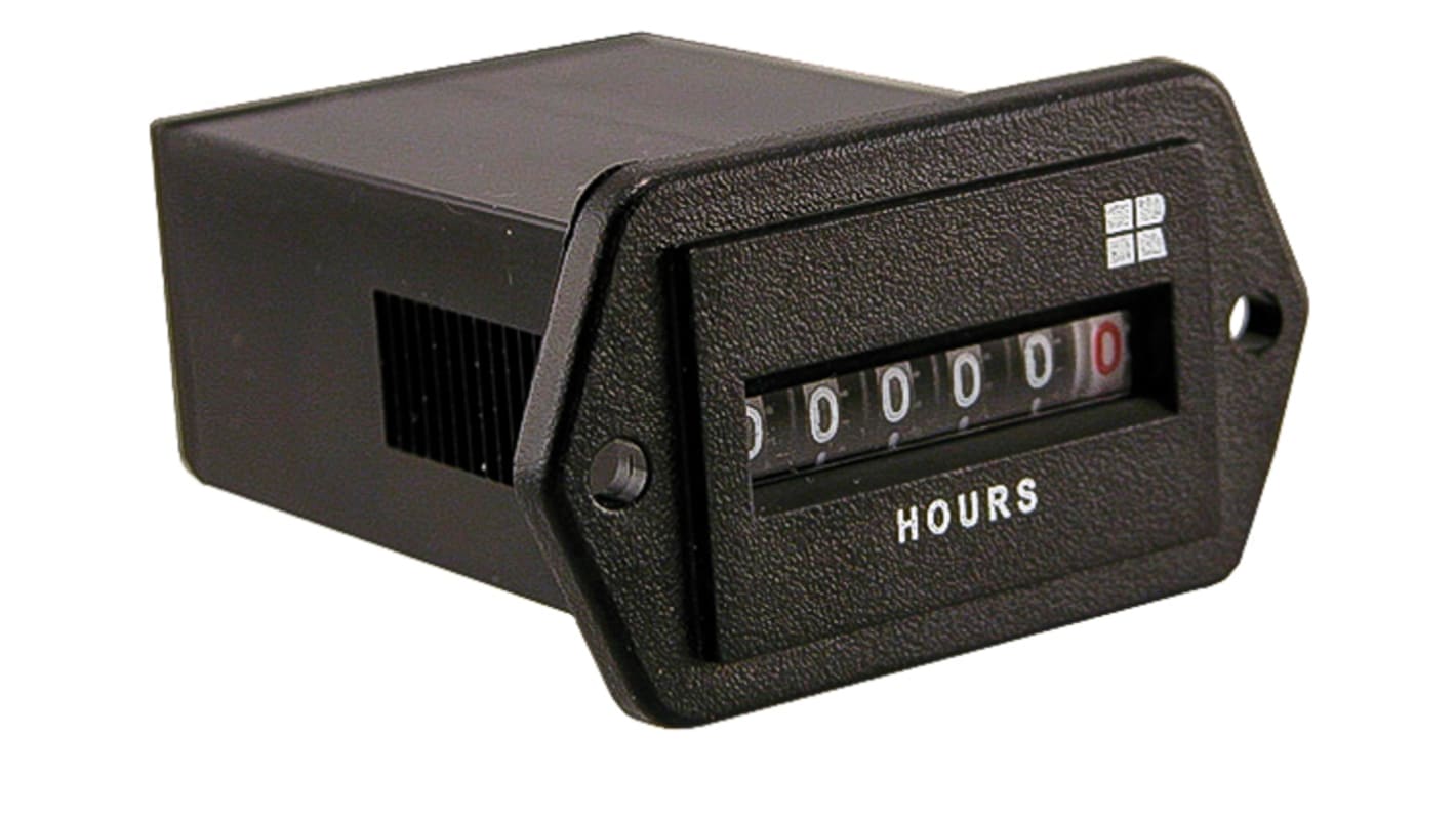Trumeter Hour Counter, 6 digits, Digital, Spade Terminal Connection, Voltage, 10 → 80 V dc