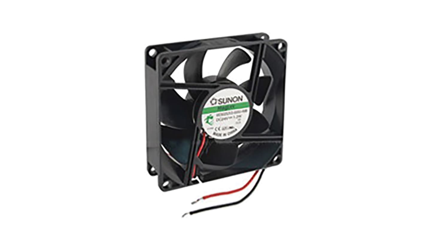 Sunon M Series Axial Fan, 24 V dc, DC Operation, 33cfm, 1.2W, 49mA Max, 80 x 80 x 25mm
