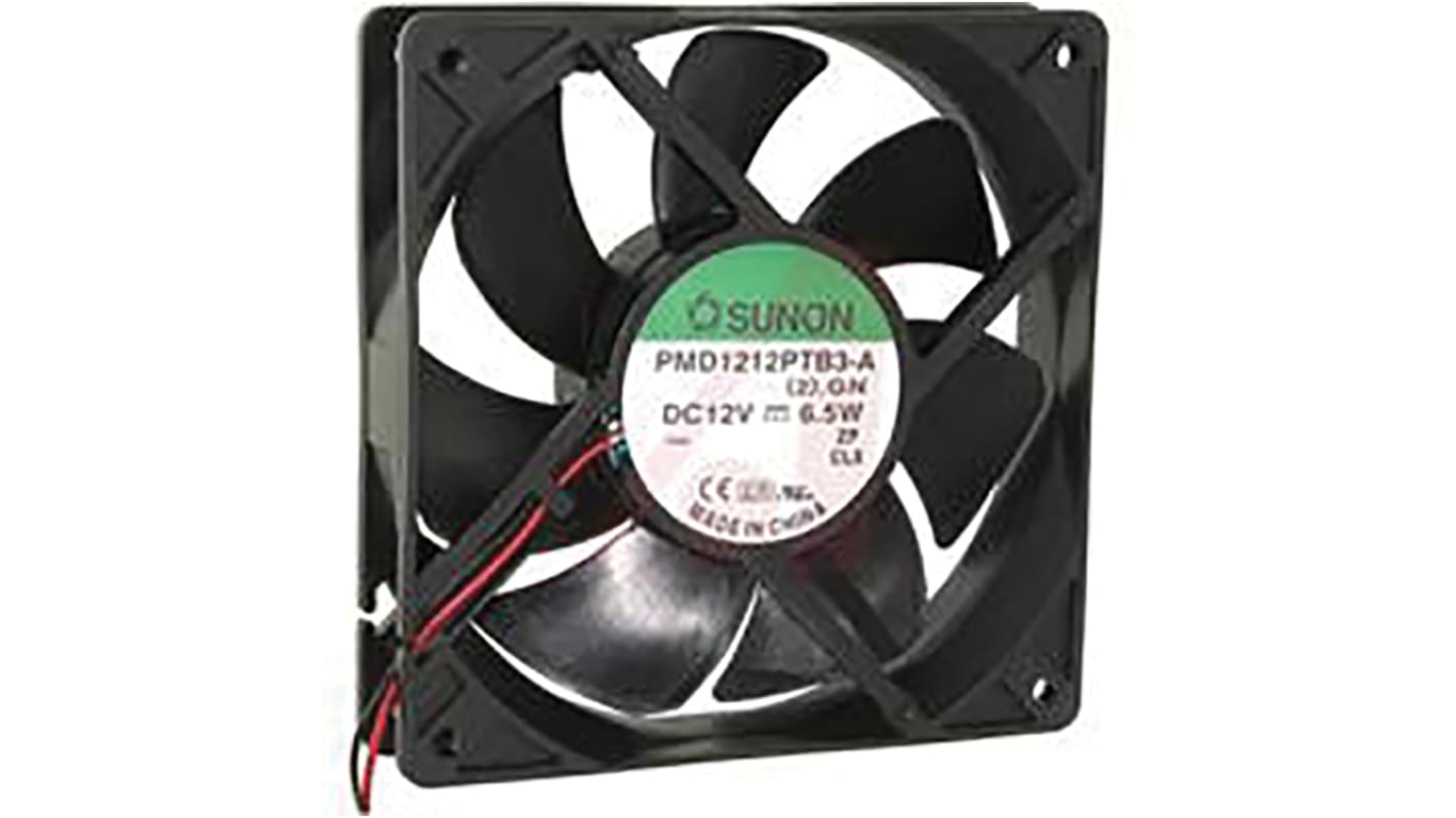 Sunon P Series Axial Fan, 12 V dc, DC Operation, 203.9m³/h, 6.5W, 540mA Max, 120 x 120 x 25mm