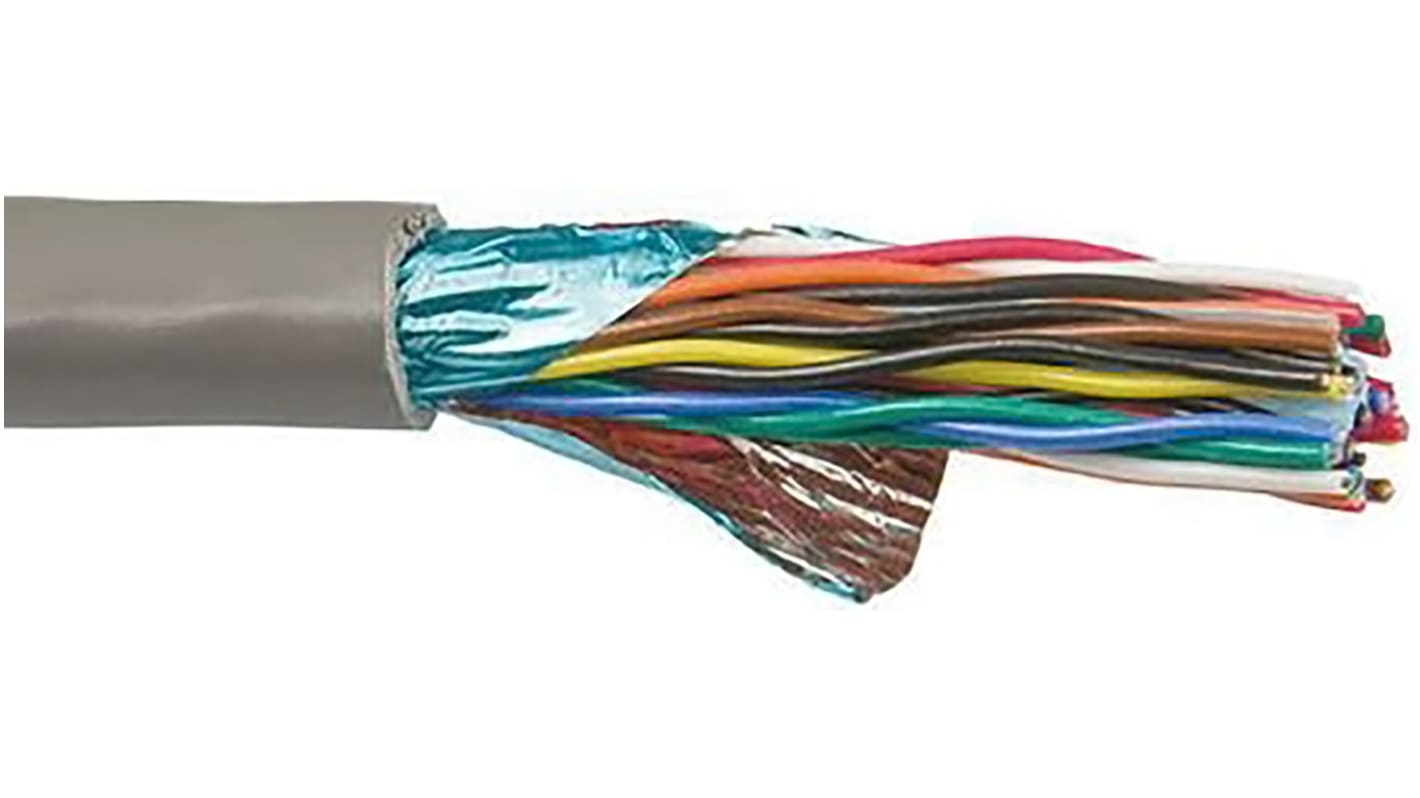 Alpha Wire Alpha Essentials Communication & Control Series Data Cable, 9 Pairs, 18 Cores, 0.23 mm², Screened, 24 AWG,