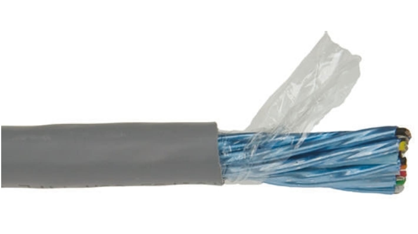 Alpha Wire Alpha Essentials Communication & Control Series Data Cable, 11 Pairs, 22 Cores, 0.35 mm², Screened, 22 AWG,
