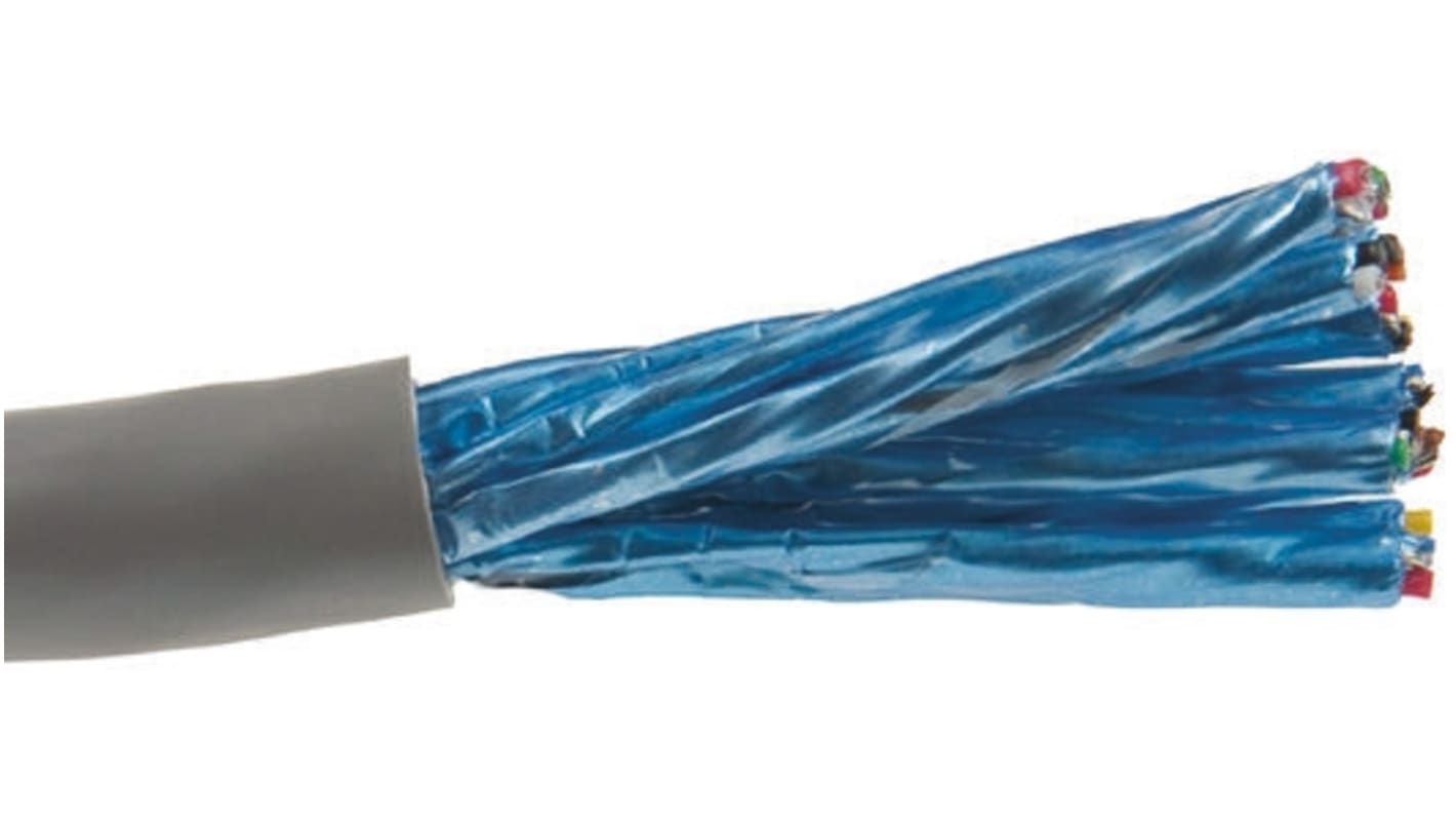 Alpha Wire Alpha Essentials Communication & Control Series Data Cable, 12 Pairs, 24 Cores, 0.35 mm², Screened, 22 AWG,