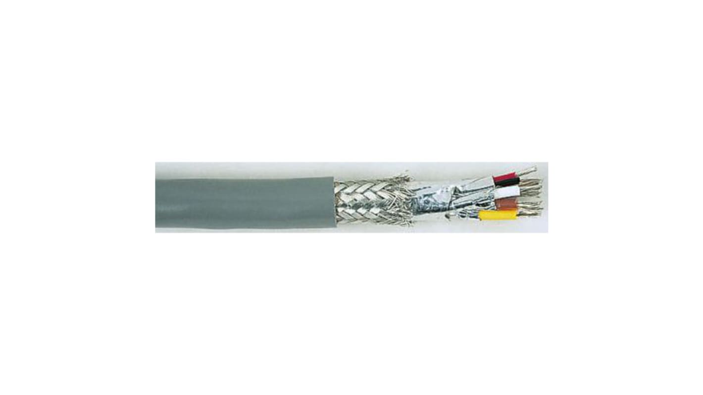 Alpha Wire Alpha Essentials Coaxial Cable Ethernetkabel Cat.5, 30m, Grau Verlegekabel SF/FTP, Aussen ø 10.19mm, PVC