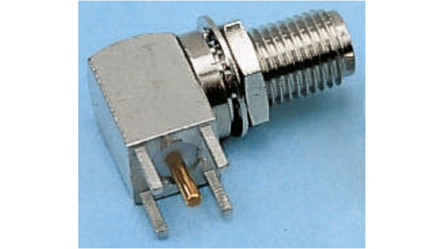 Connettore coassiale Angolo destro Telegartner, Femmina, Montaggio PCB