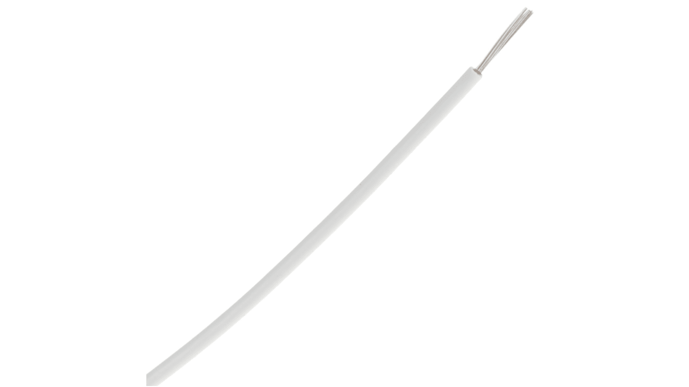 TE Connectivity 白色恶劣环境电线, 2 mm², 100m长, 14 AWG, 600 V 交流, 最高+150°C, ETFE绝缘, M22759系列