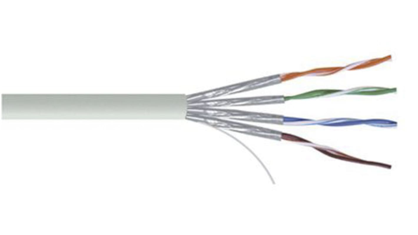 RS PRO, 100m Cat6a, Grey, U/FTPShielded, Unterminated PVC Sheath