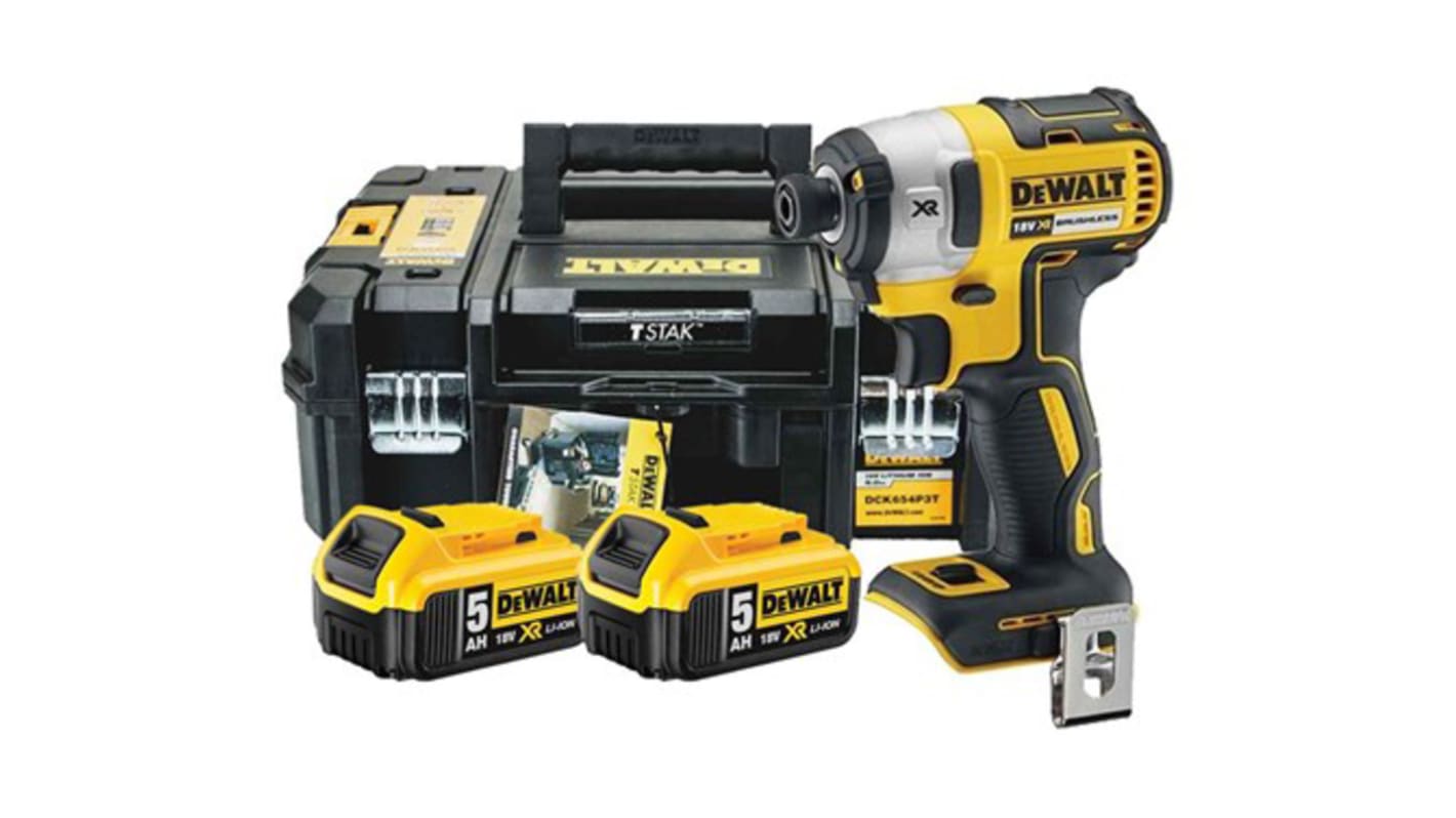 DeWALT 1/4 in 18V, 5Ah Cordless Impact Driver, UK Plug