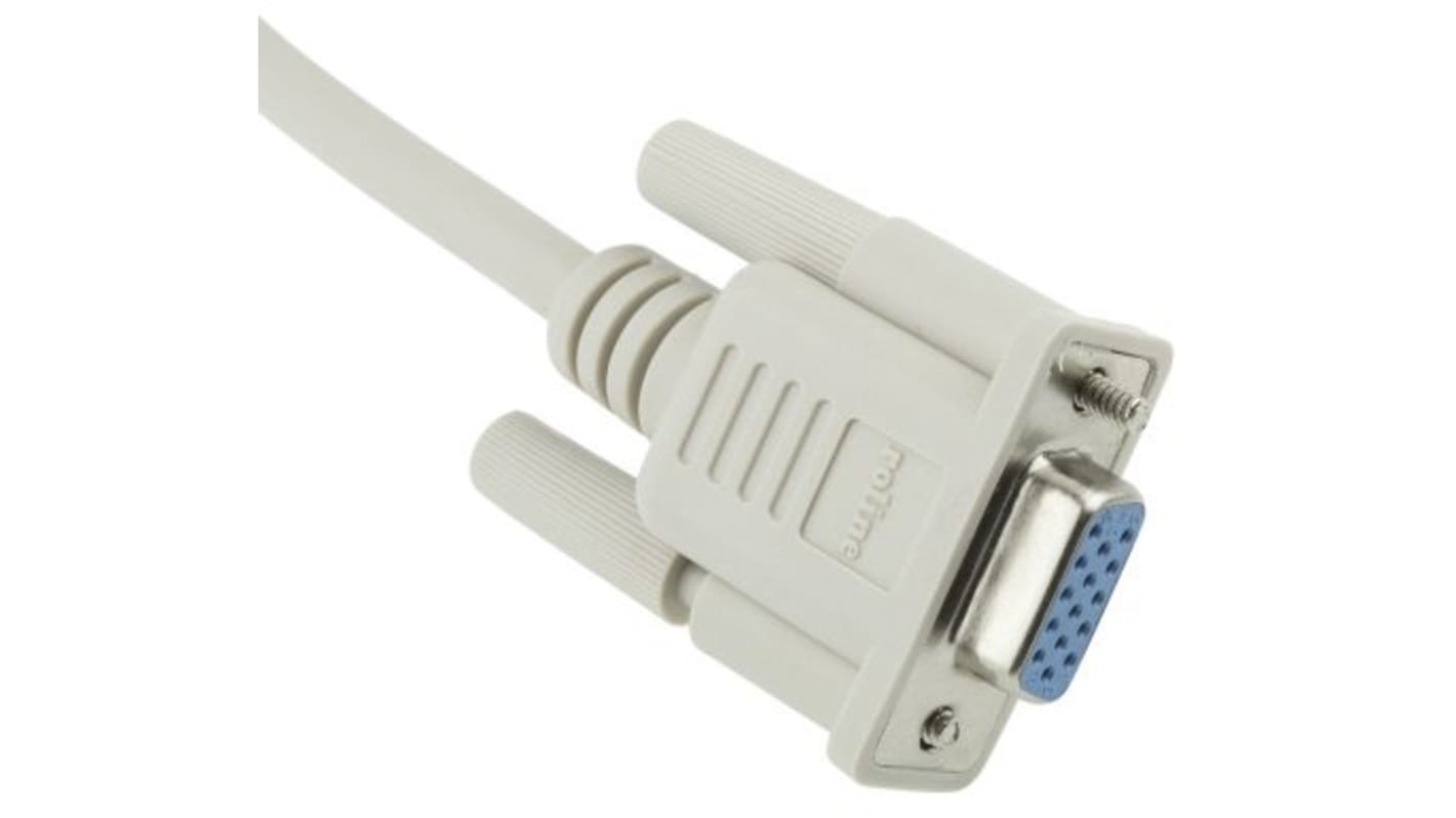 Cable VGA Roline de color Gris, con. A: VGA hembra, con. B: VGA macho, long. 1.8m
