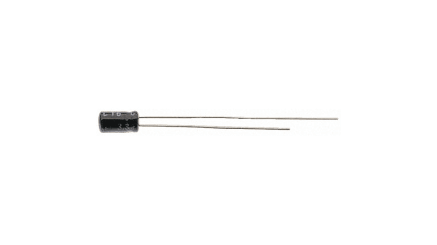 Panasonic 直插铝电解电容, 4.7μF, 35V 直流, 4 (Dia.) x 5mm, 最高+85°C, KS-A系列