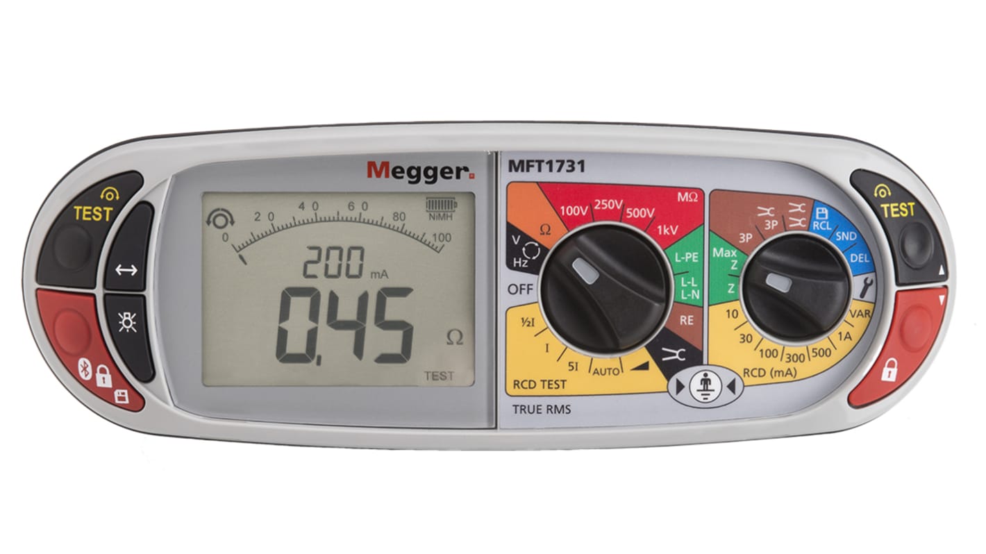 Megger MFT1731 On Site Electrical Tester, 100 V, 250 V, 500 V, 1000 V  , Earth Resistance Measurement With Wireless