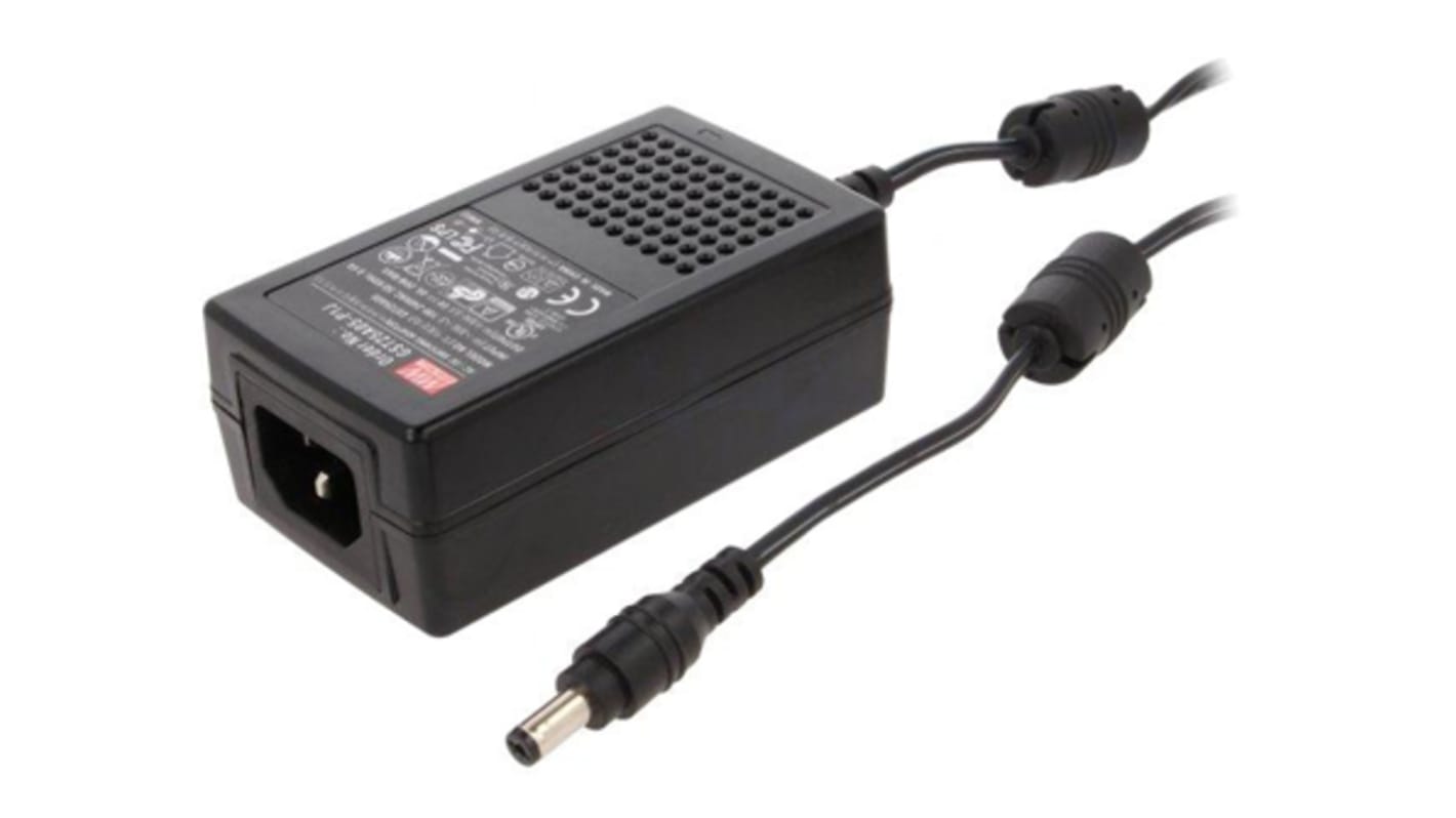 MEAN WELL 23W Power Brick AC/DC Adapter 9V dc Output, 0 → 2.55A Output