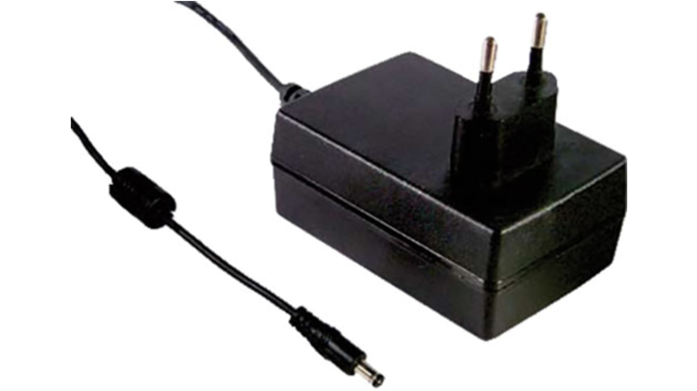 MEAN WELL GST25E Steckernetzteil AC/DC-Adapter 25W, 100V ac, 15V dc / 1.66A, EU-Netzstecker