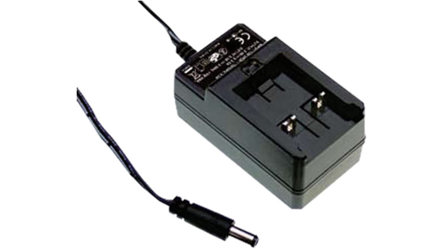 MEAN WELL 30W Plug-In AC/DC Adapter 15V dc Output, 2A Output
