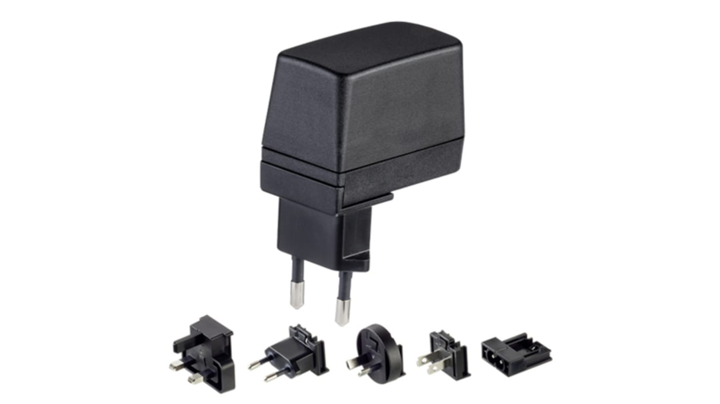 Adapter AC/DC Uwy 12V dc Iwy 600mA Wymienne 7.5W typ wtyczki: Wymienny