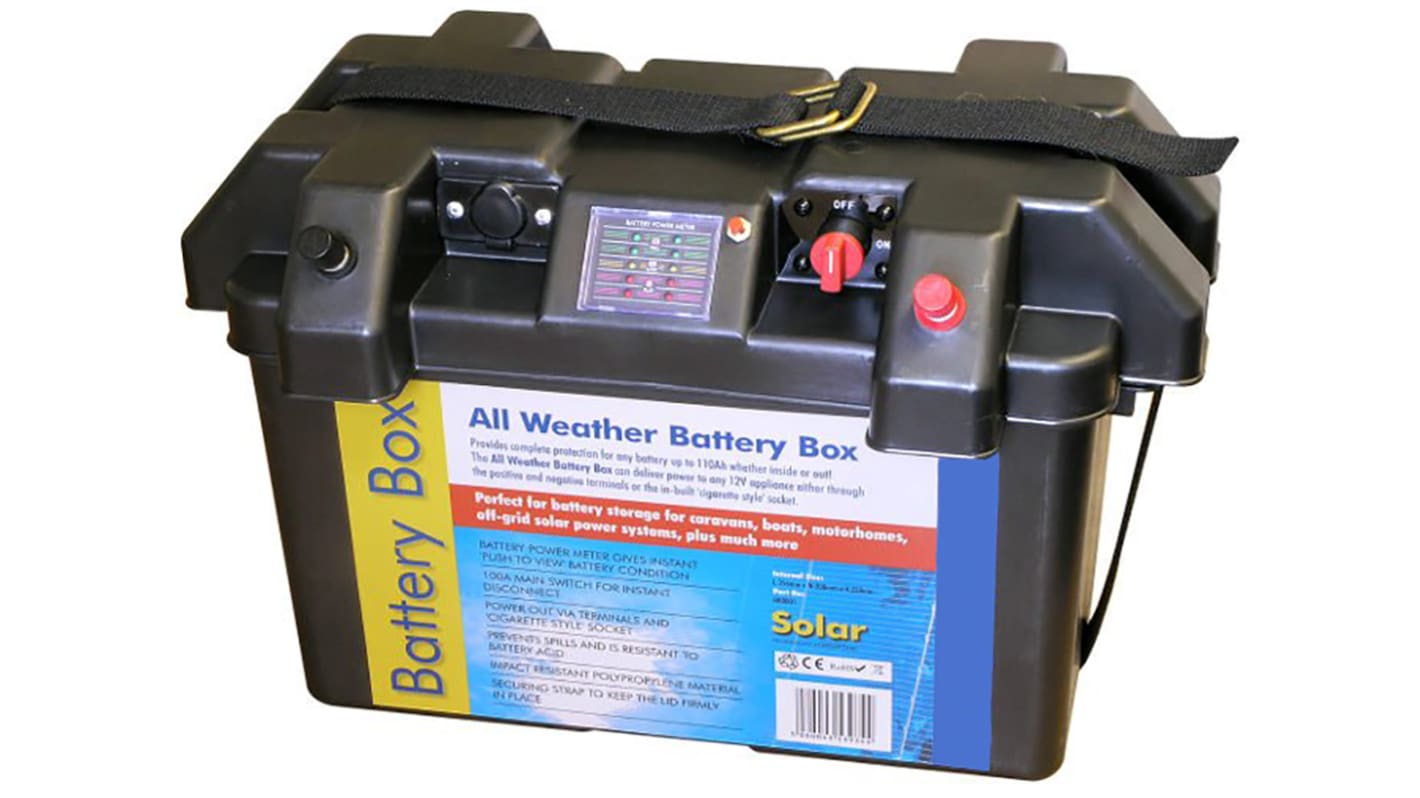 RS PRO Batteriefach Batteriebox für Batterie bis zu 110, 355 x 240 x 200 (in.)mm