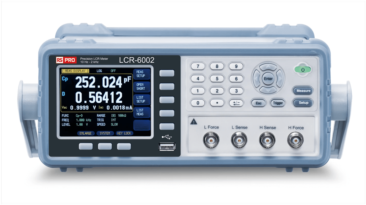 RS PRO LCR-6002 Bench LCR Meter 9.9mF, 99 MΩ, 9999H