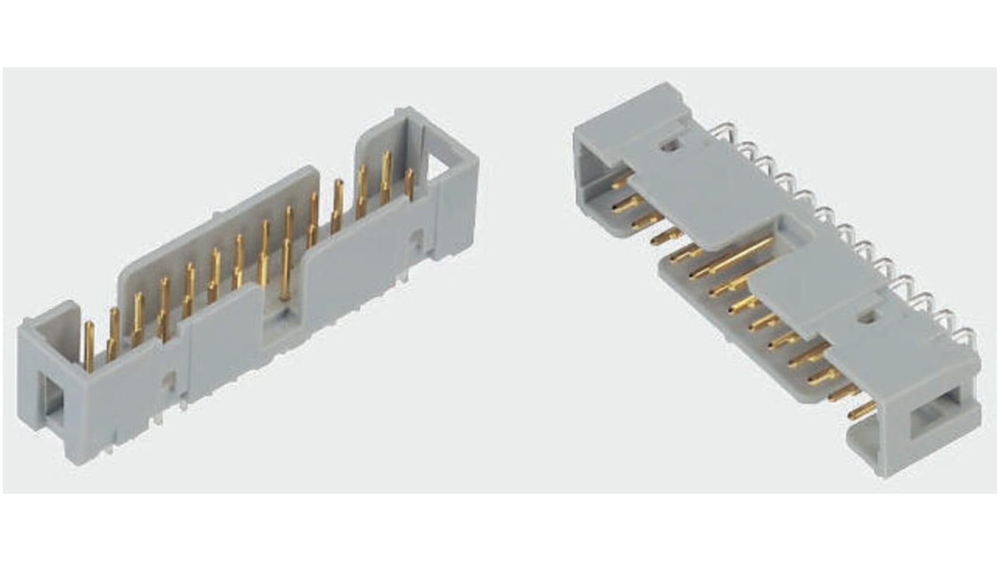 3M 2500 Series Right Angle Through Hole PCB Header, 34 Contact(s), 2.54mm Pitch, 2 Row(s), Shrouded