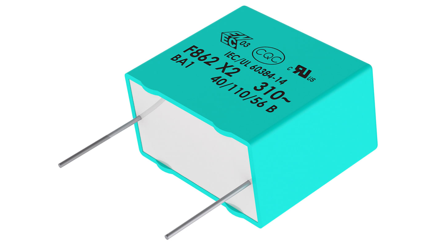 KEMET F862 Metallised Polypropylene Film Capacitor, 310V ac, ±10%, 1.5μF, Through Hole