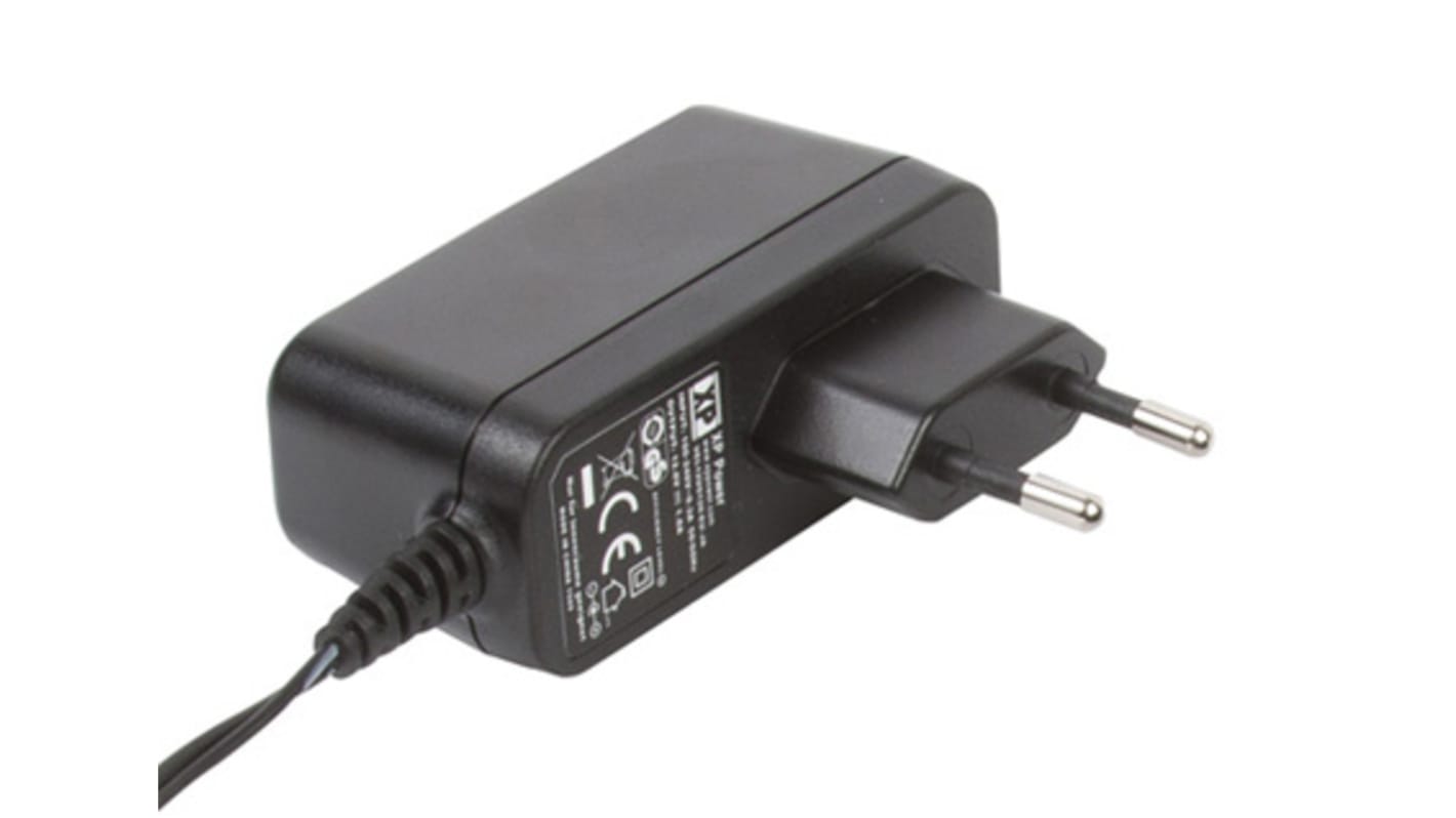 XP Power 12W Plug-In AC/DC Adapter 12V dc Output, 1A Output