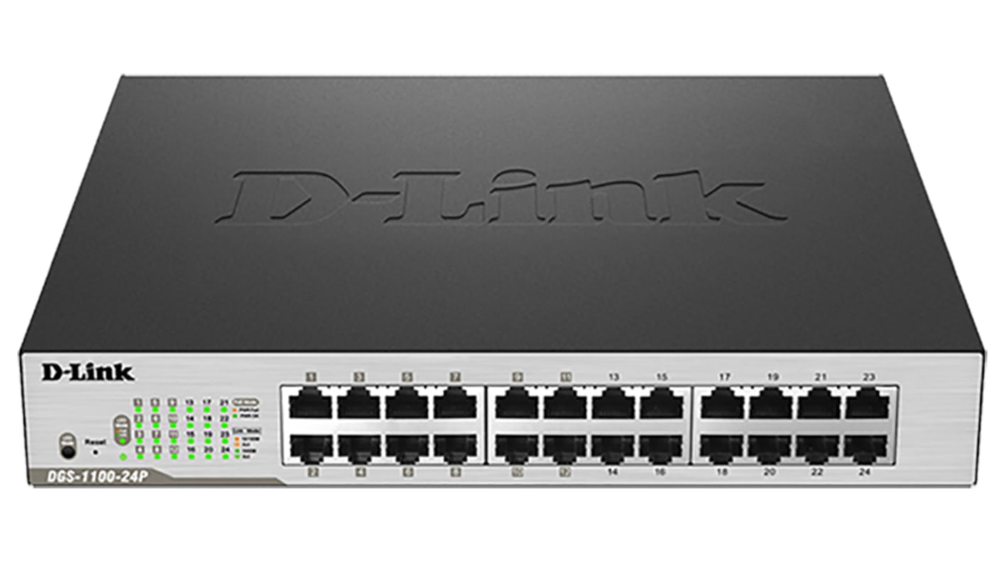 D-Link DGS-1100-24P Ethernet-Switch Rackmontage PoE 24-Port Smart 10/100/1000Mbit/s 280 x 230 x 44mm