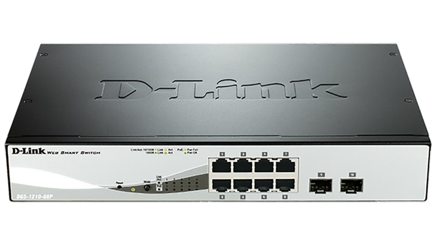 D-Link 10-Port Gigabit Smart Managed PoE Switch, Smart 10 Port Ethernet Switch With PoE