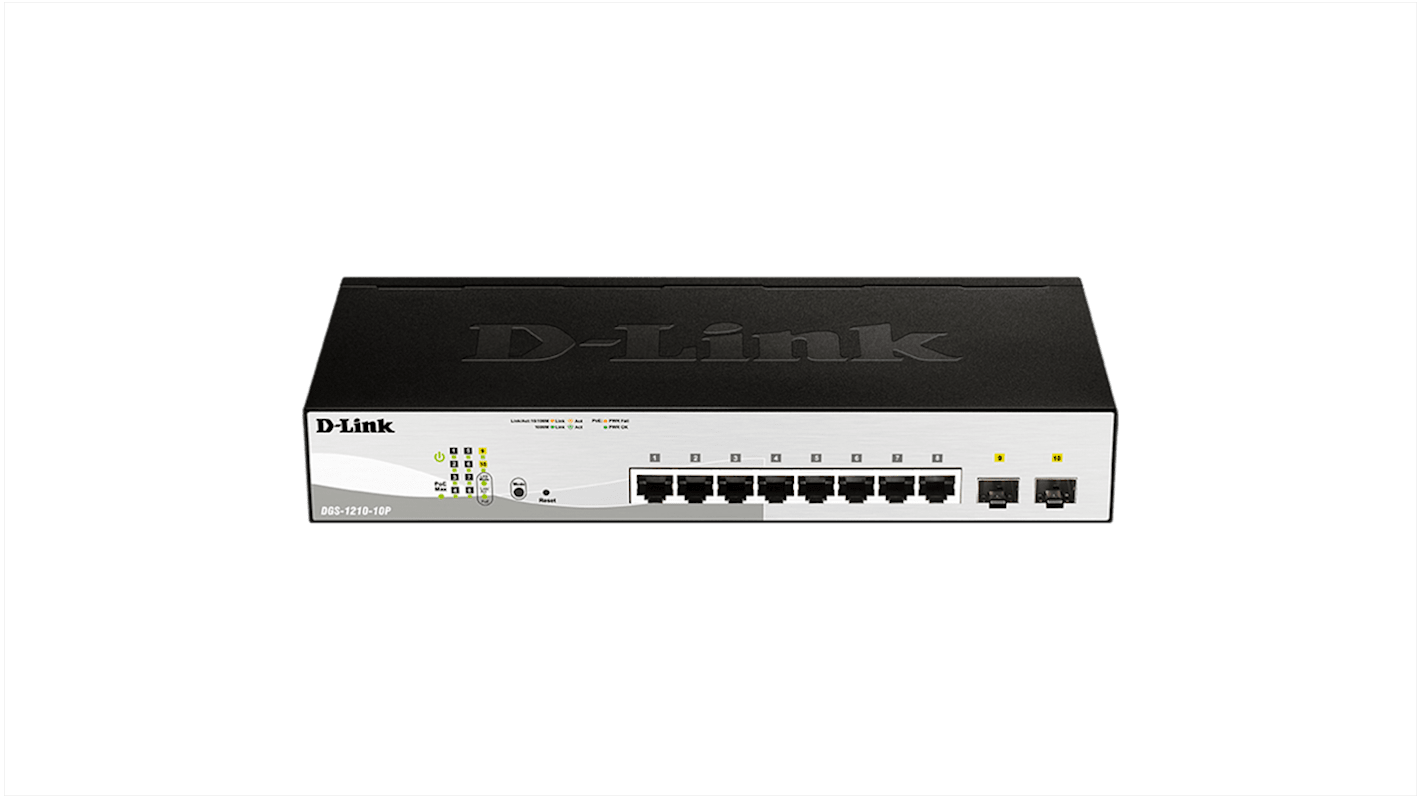 D-Link 10-Port Gigabit Smart Managed PoE Switch, Smart 10 Port Ethernet Switch With PoE
