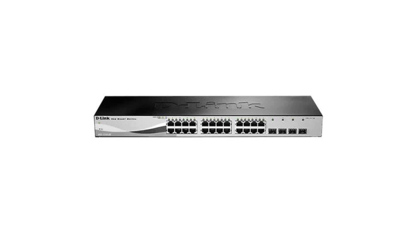 D-Link 28口智能以太网交换机, 4个SFP口, 28个RJ45口, 10/100/1000Mbit/s, DGS-1210 Series系列, 28 端口千兆智能网管型交换机
