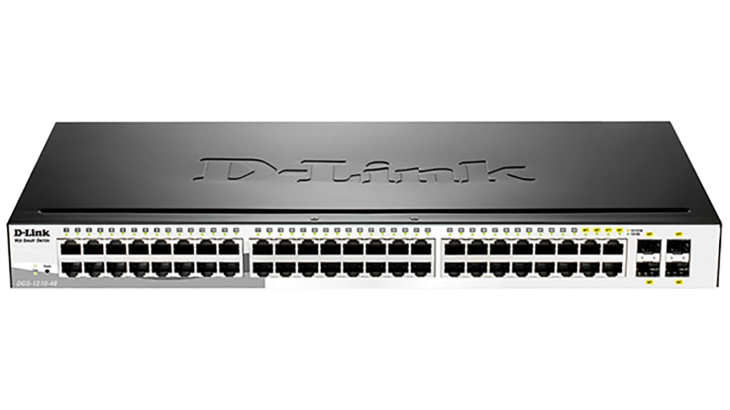 Switch Ethernet D-Link para montaje en rack , 52 puertos, Gigabit, 10/100/1000Mbit/s, 52 RJ45, 4 SFP