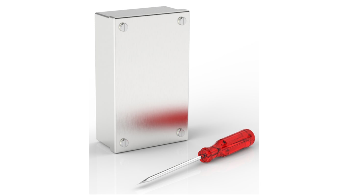 RS PRO 304 Stainless Steel Satin Rectangular Adaptable Enclosure Box, 100mm x 160mm x 50mm