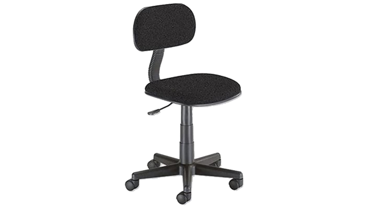 RS PRO Black Fabric Typist Chair, 95kg Weight Capacity