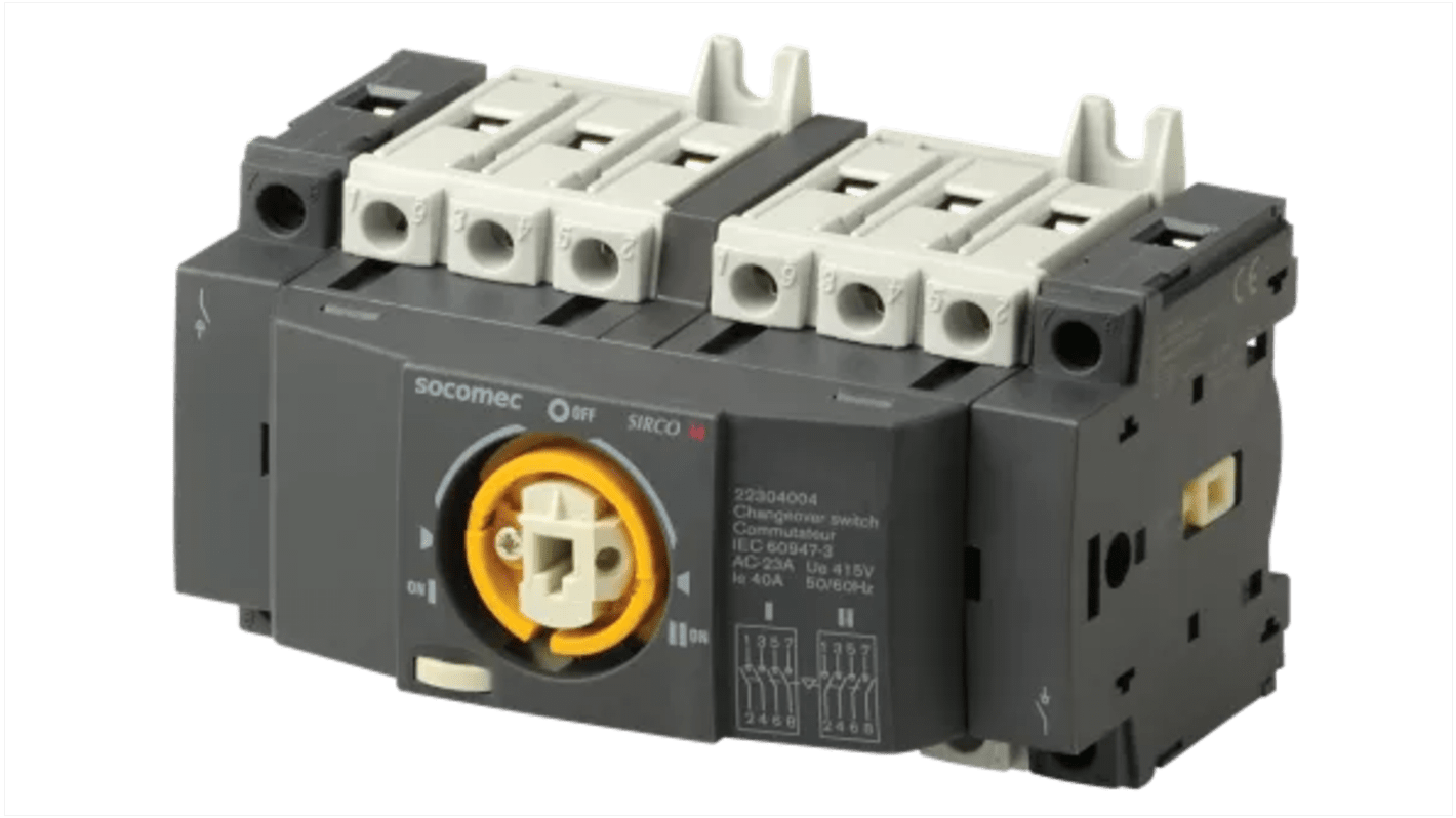 Interruptor seccionador, 4P, Corriente 40A, Potencia 18kW, IP20 SIRCO